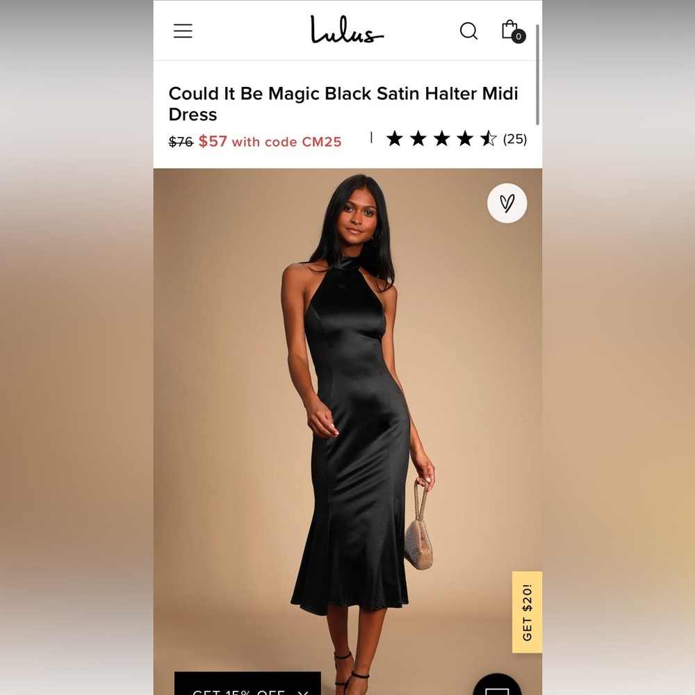 Lulus satin halter midi dress